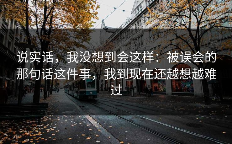 说实话,我没想到会这样:被误会的那句话这件事,我到现在还越想越难过 说实话,我没想到会这样:被误会的那句话这件事,我到现在还越想越难过